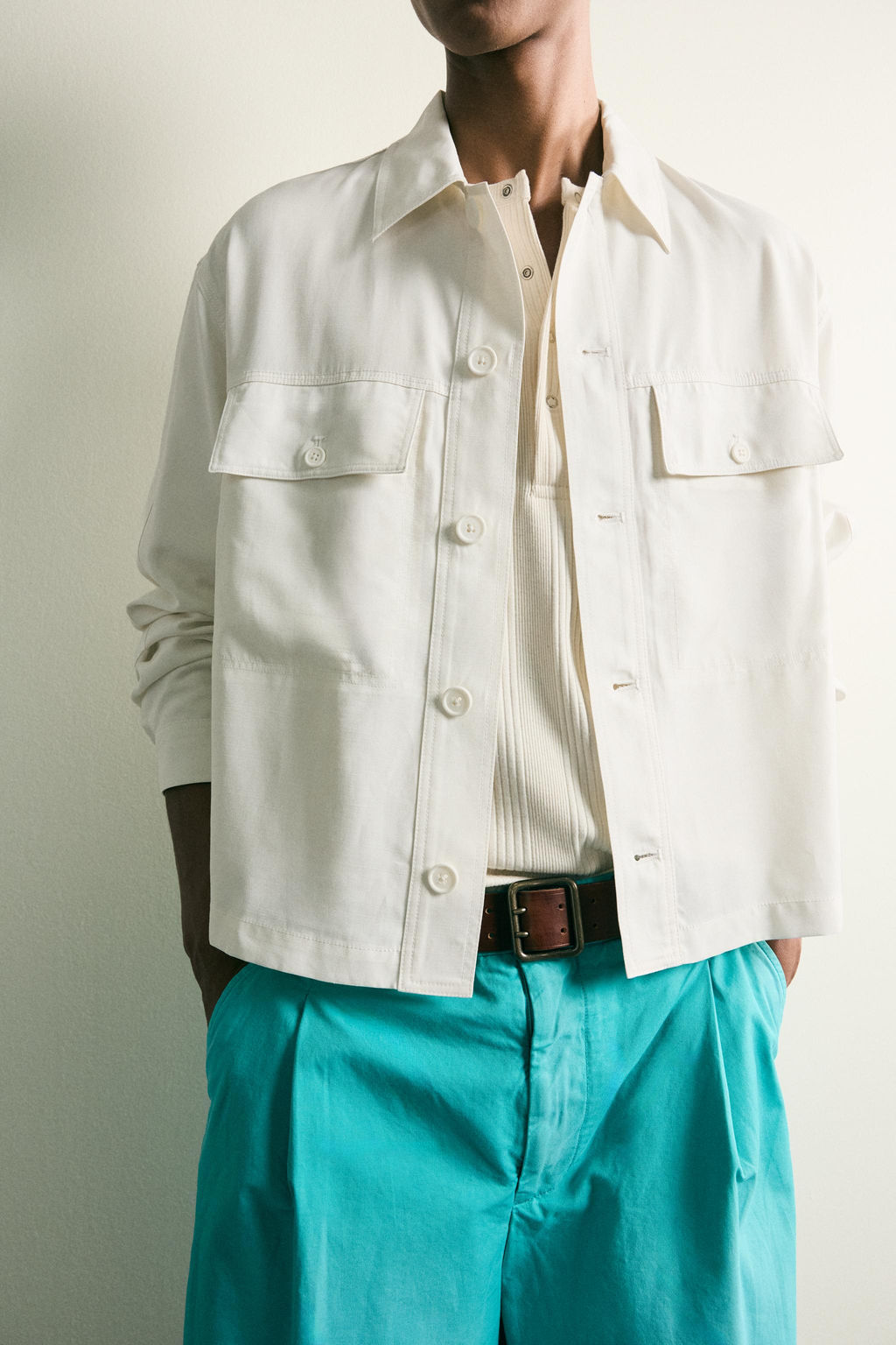 SOBRECAMISA FLUIDA RELAXED FIT / Blanco roto - Zara фото 7