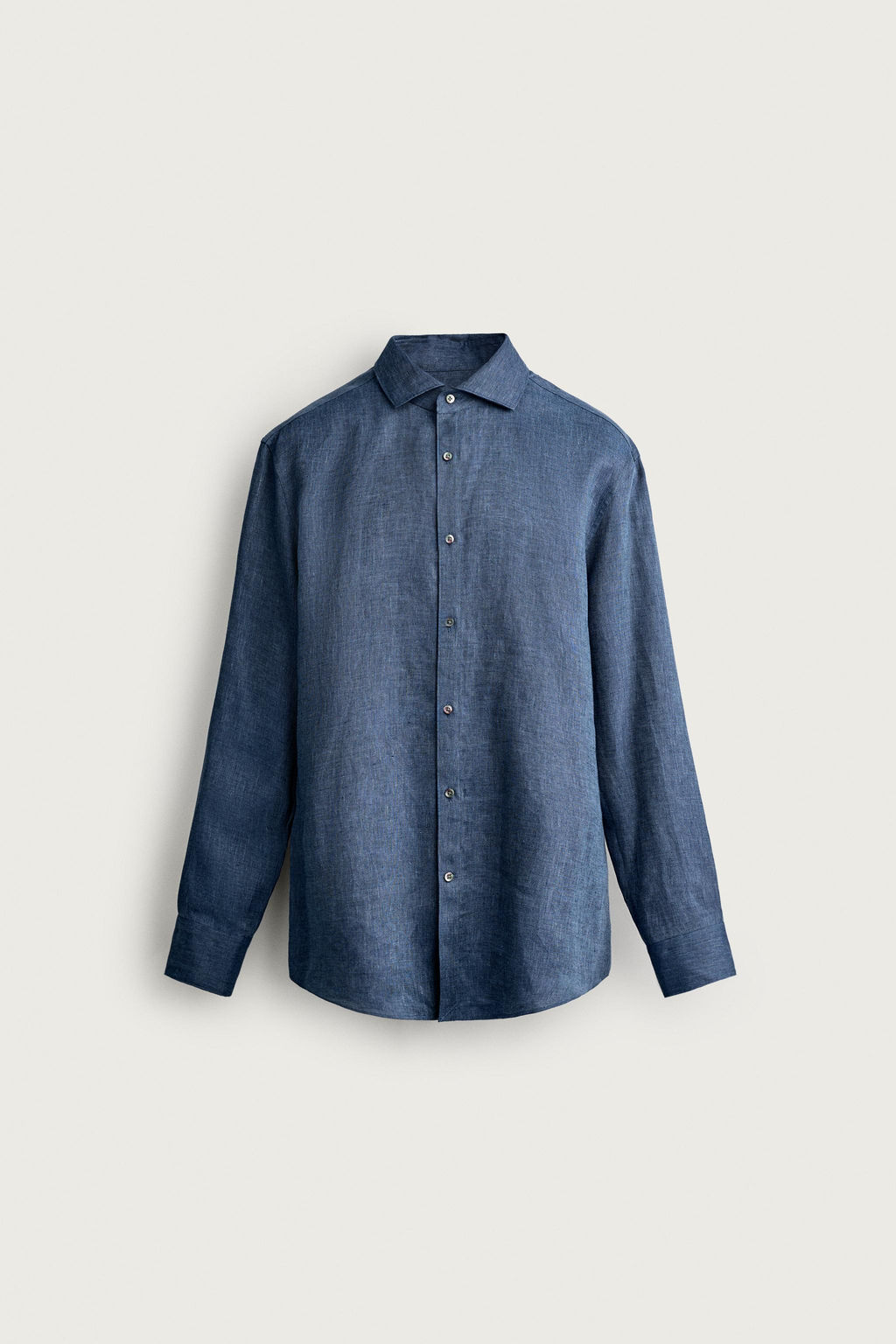 CAMISA REGULAR FIT 100% LINO / ?ndigo - Zara фото 5