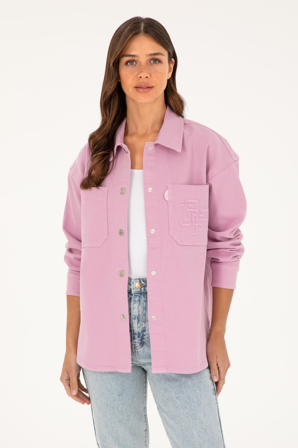 U. S. Polo Assn / Женская пудровая джинсовая рубашка