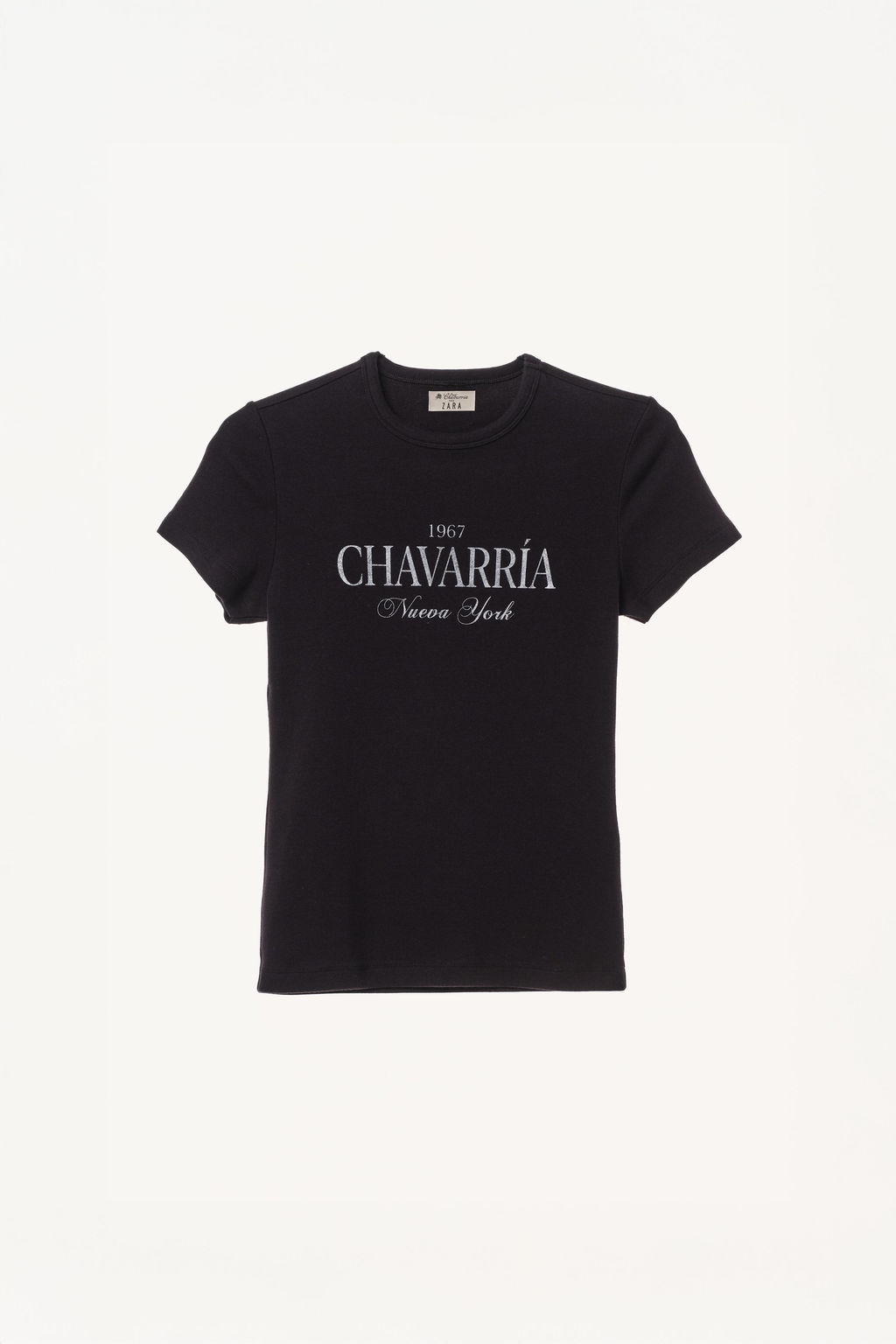 CAMISETA TEXTO DELANTERO WILLY CHAVARRIA X ZARA / Negro