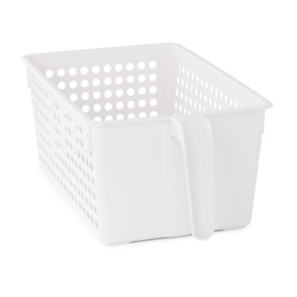 Цена за 2 шт. Корзина для хранения с ручкой (белый) М8973