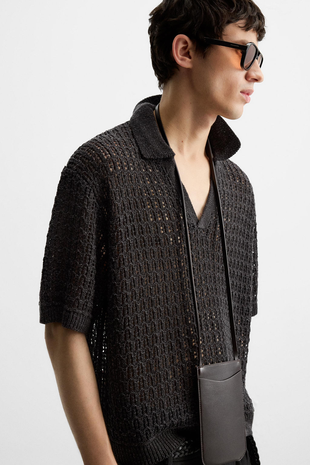 OPEN KNIT POLO SHIRT - Zara фото 5