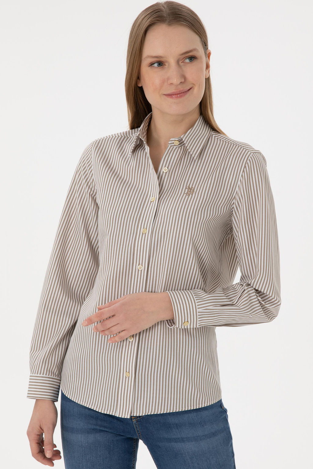 Kad_n Haki _izgili Uzun Kollu G_mlek Sepette S_rpriz _ndirim - U.s. polo assn фото 3