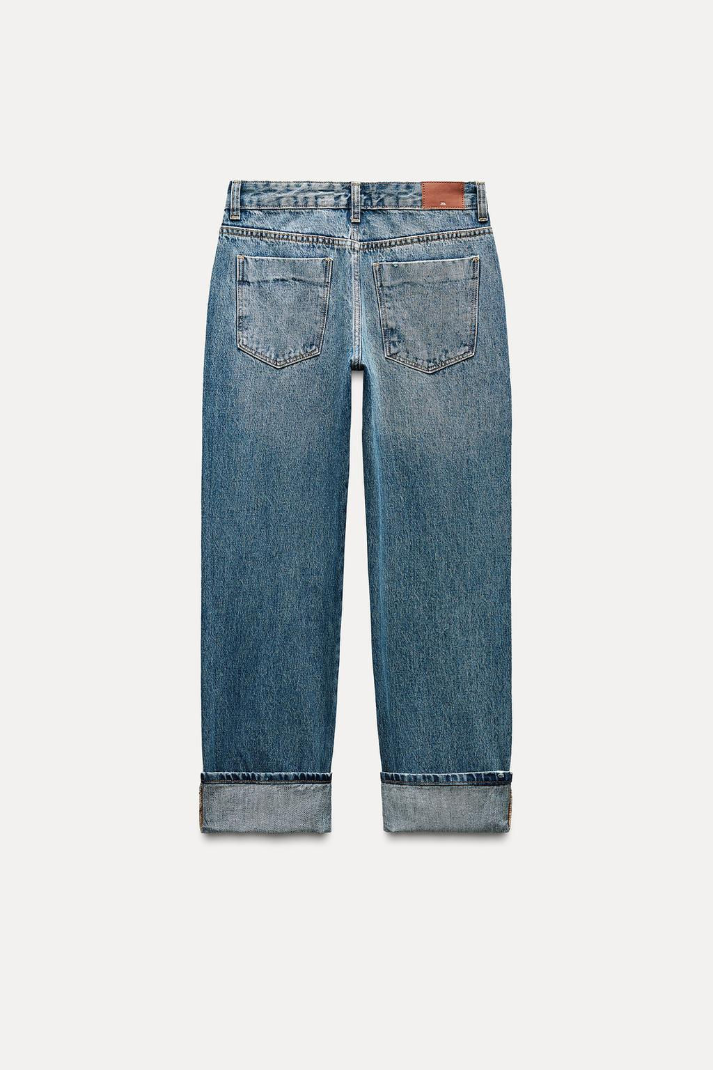 JEANS Z1975 STRAIGHT HIGH WAIST TURN-UP HEM - Zara фото 11