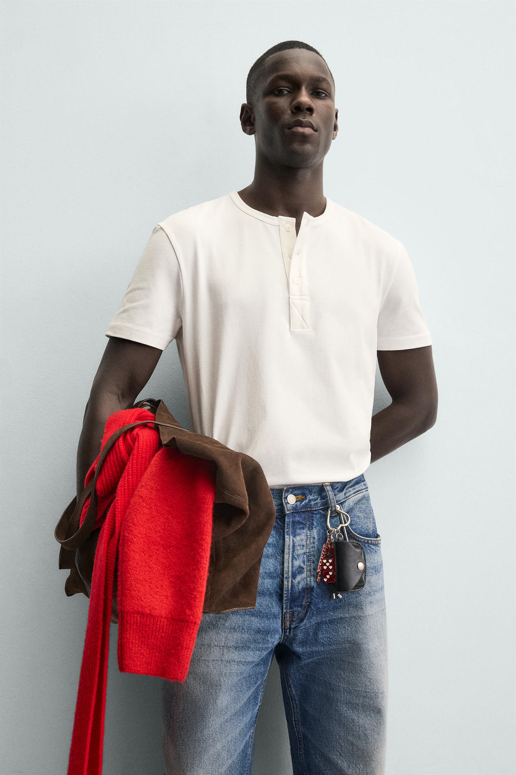 HENLEY NECK T-SHIRT - Zara фото 6