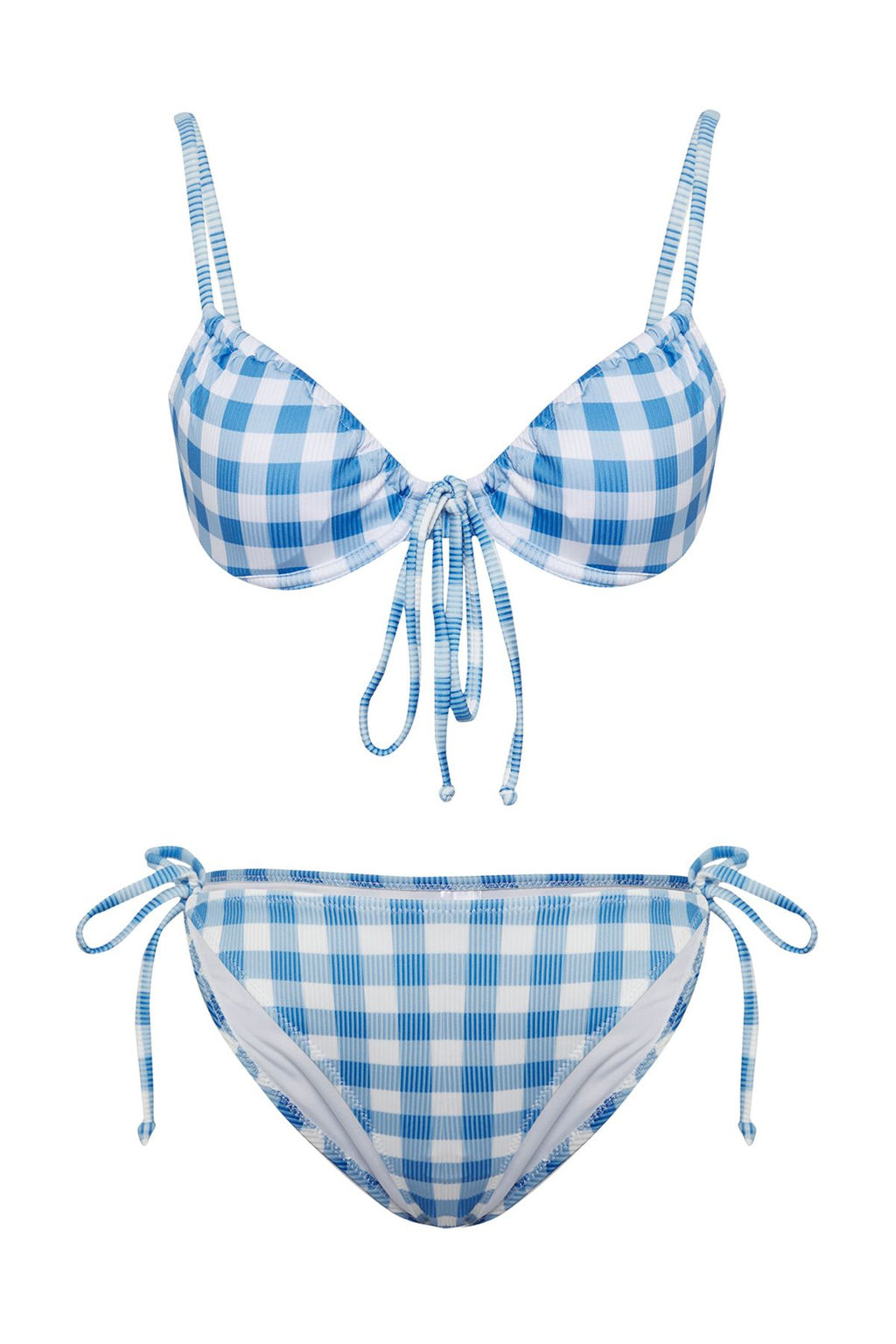 TRENDYOLMILLA Potikare Desenli Balconette Baglamal? Dokulu Regular Pretty Bikini Tak?m? TBESS25BT00093  фото 5