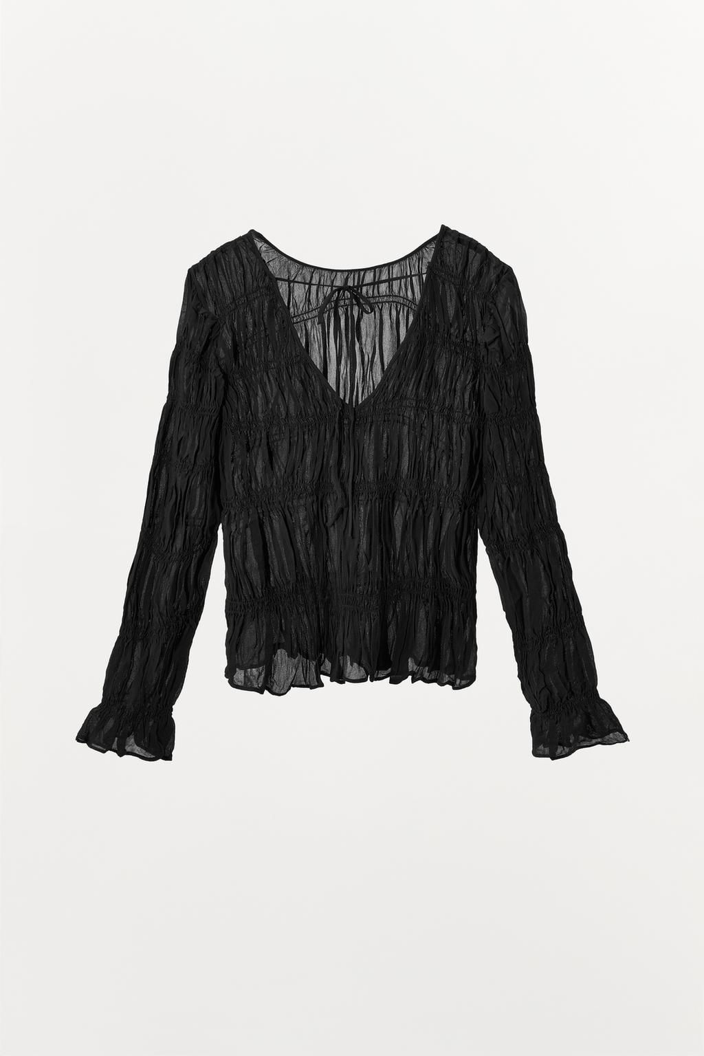TEXTURED TOP WITH GATHERED DETAIL - Zara фото 4