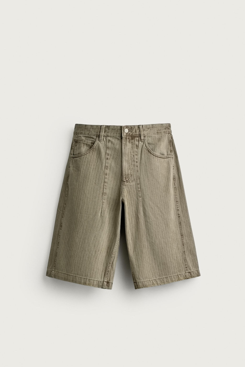 JORTS LAVADO ESTAMPADO RAYAS / Tostado - Zara фото 6