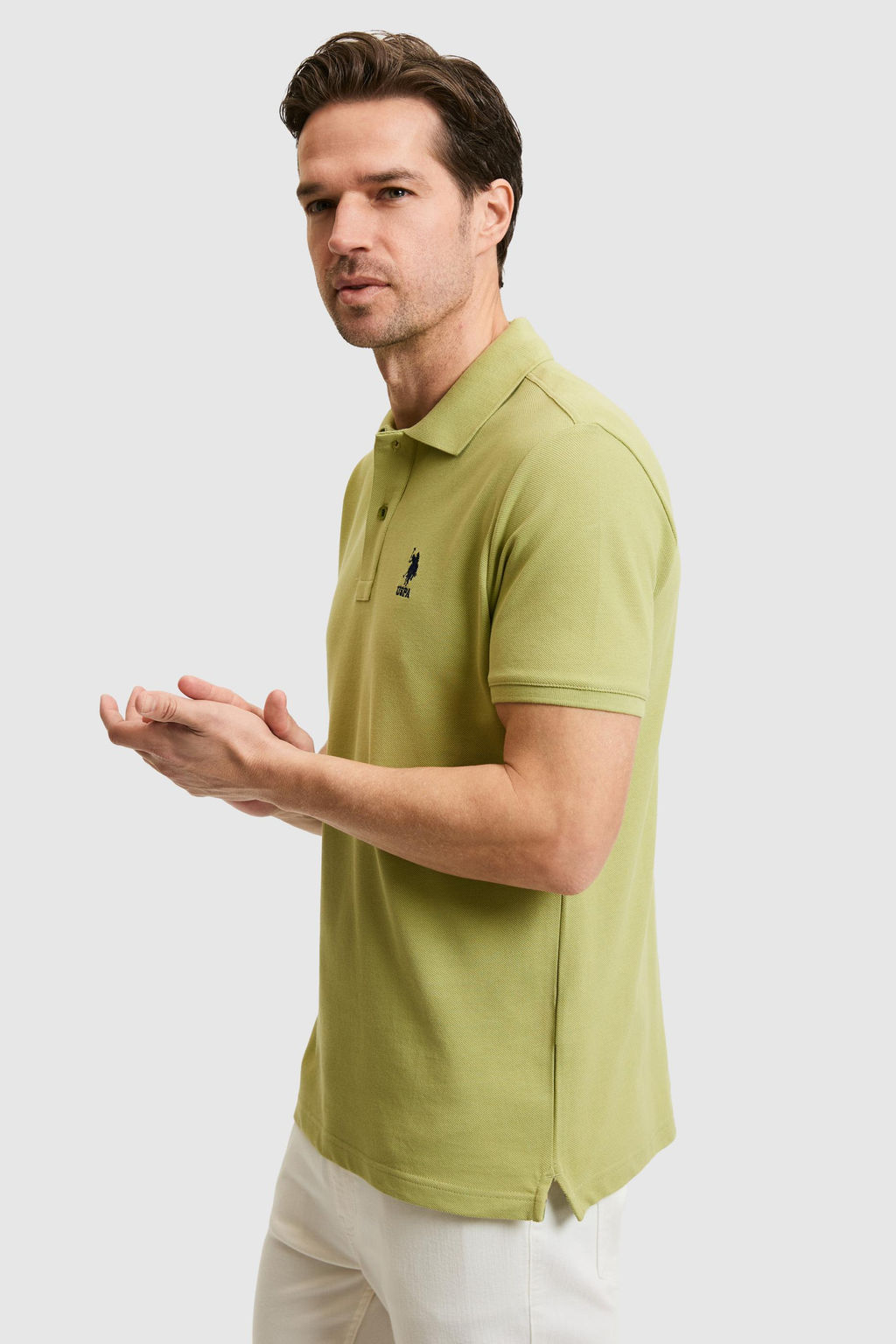 Erkek Slim Fit Polo Yaka _a_la Basic Ti__rt