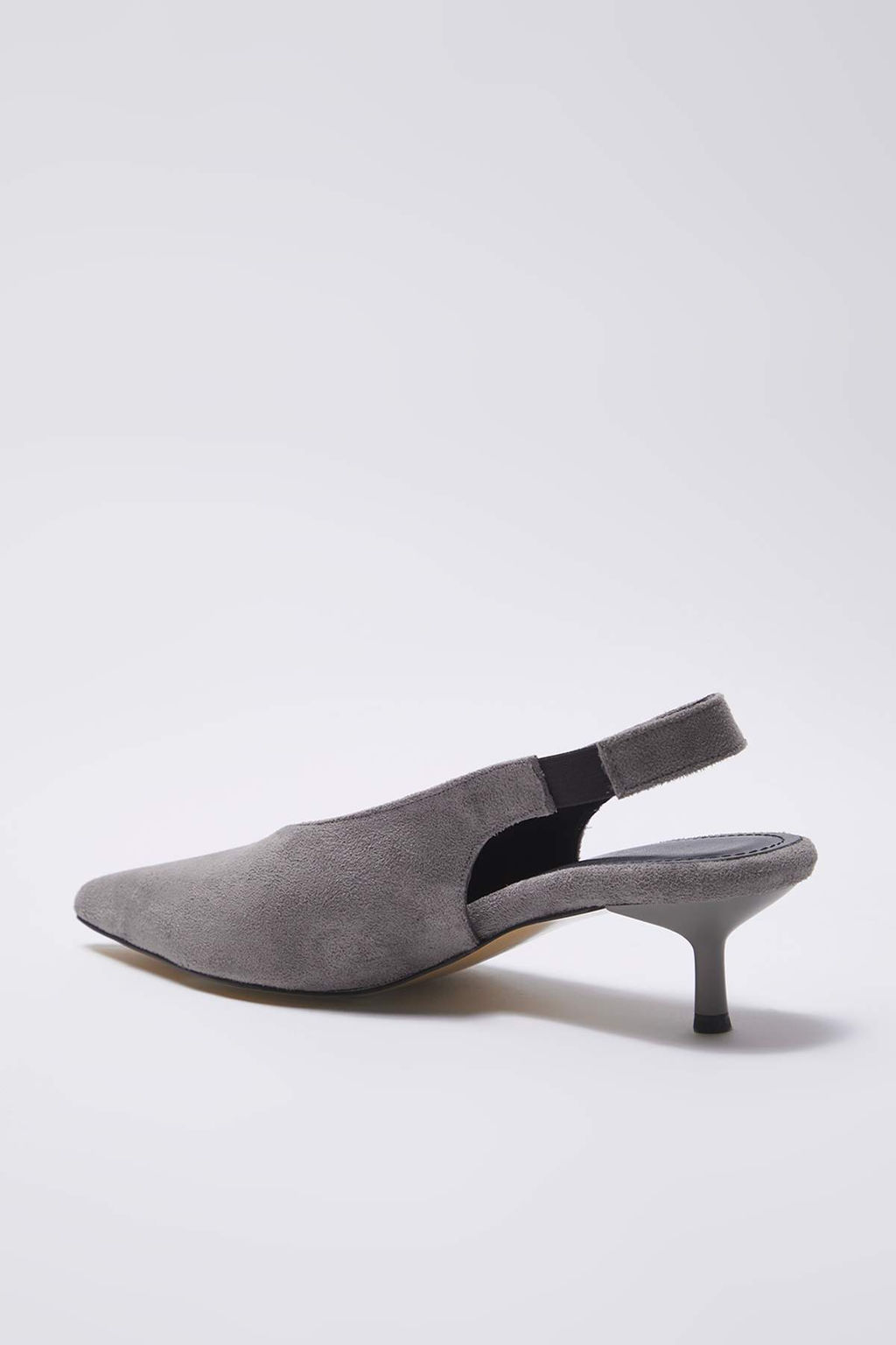 Gri Suet Sivri Burun Kad?n Kitten Topuklu Ayakkab? TAKAW26TO00012 - Trendyolmilla фото 6