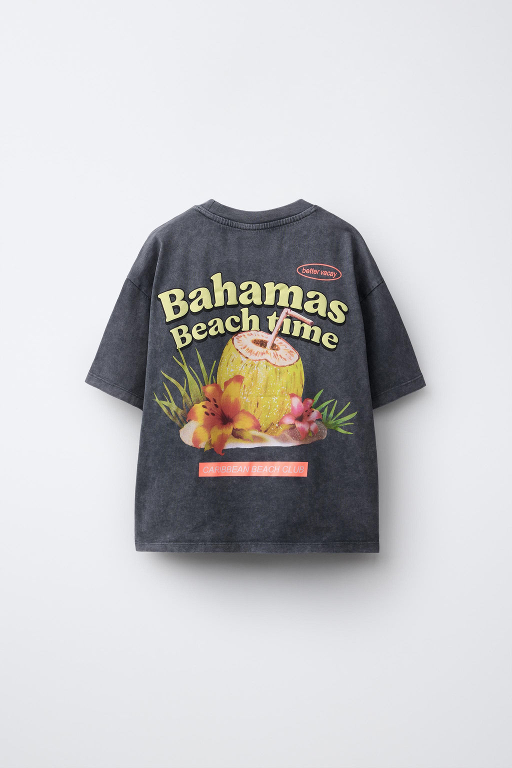 CAMISETA GARMENT DYE ESTAMPADO / Gris antracita - Zara фото 2