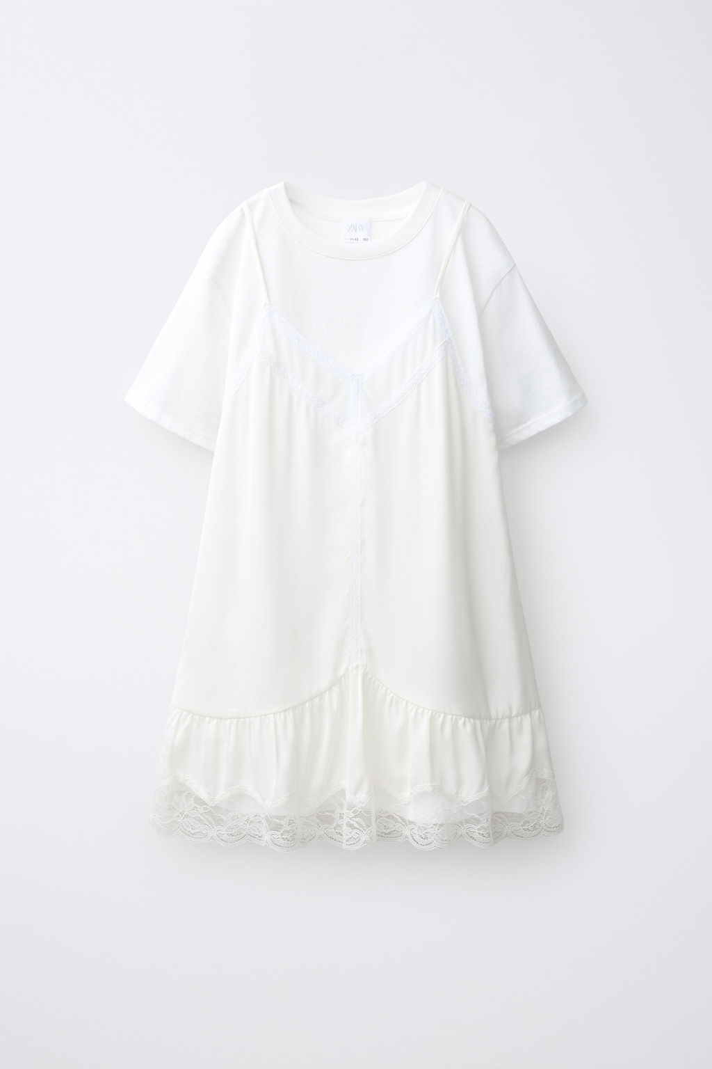 VESTIDO LENCERO COMBINADO / Blanco - Zara фото 2