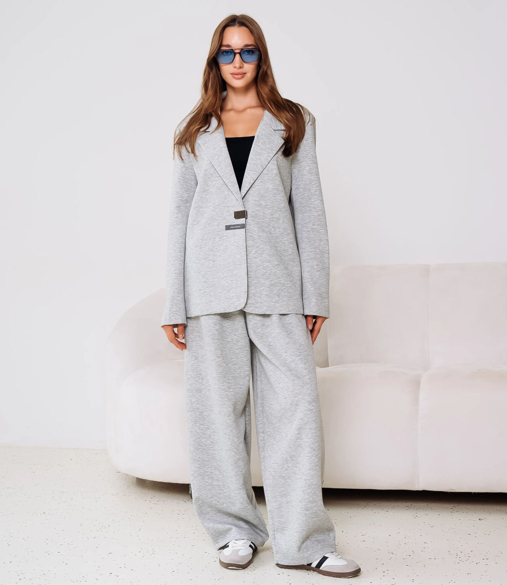 Костюм #КТ1790, серый меланж
