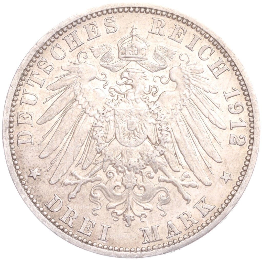 3 марки 1912 года А Германия (Пруссия)