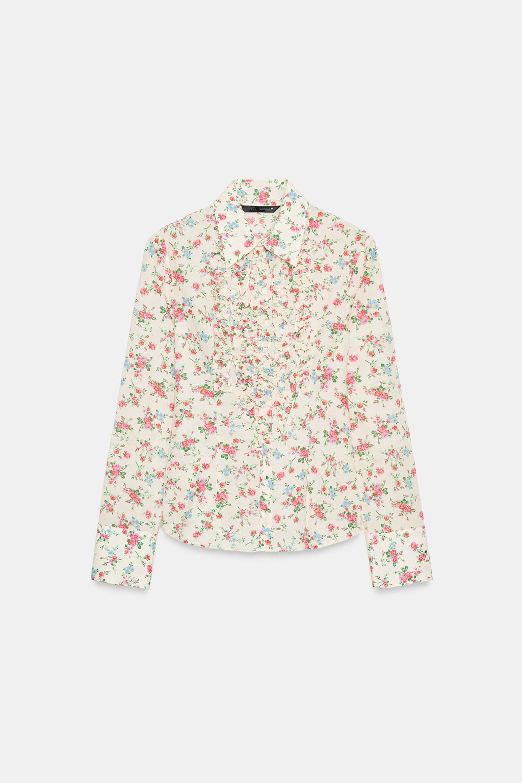 CAMISA ESTAMPADO FLORES VOLANTES / ?nico
