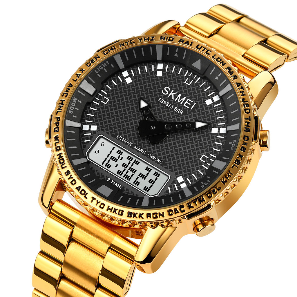 Часы наручные Skmei мужские электронные 1898gold-white
