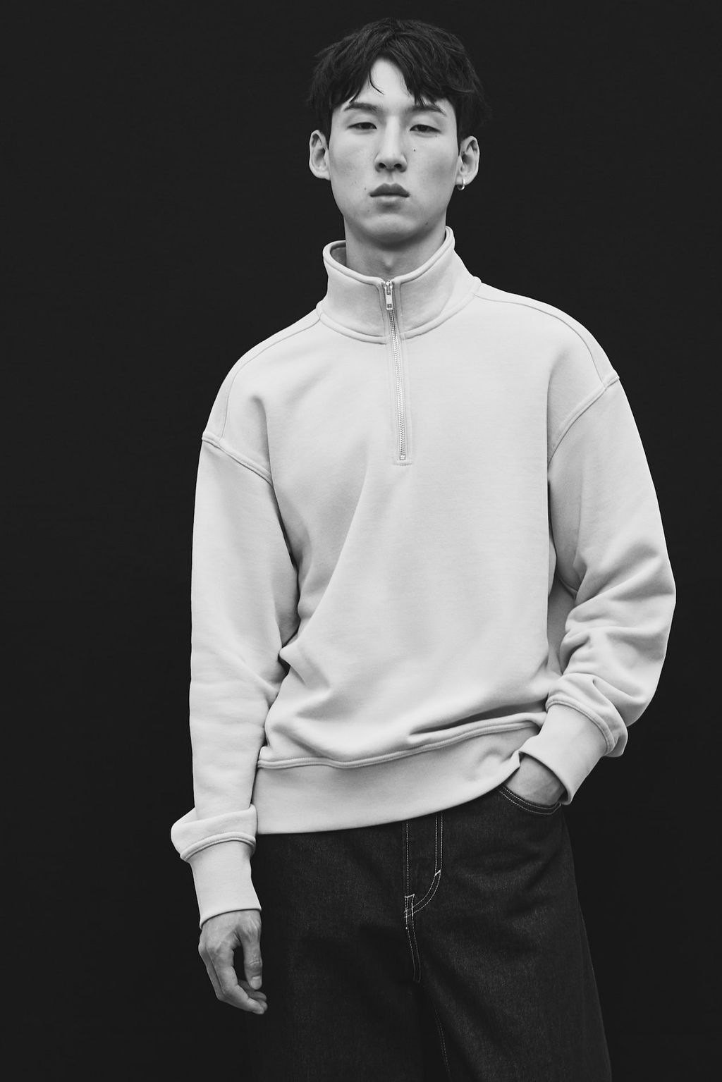 Sudadera con media cremallera Loose Fit - H&m фото 2