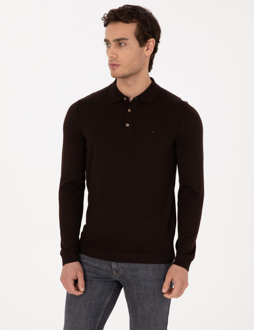 Kahverengi Regular Fit Basic Kazak - Cacharel фото 3