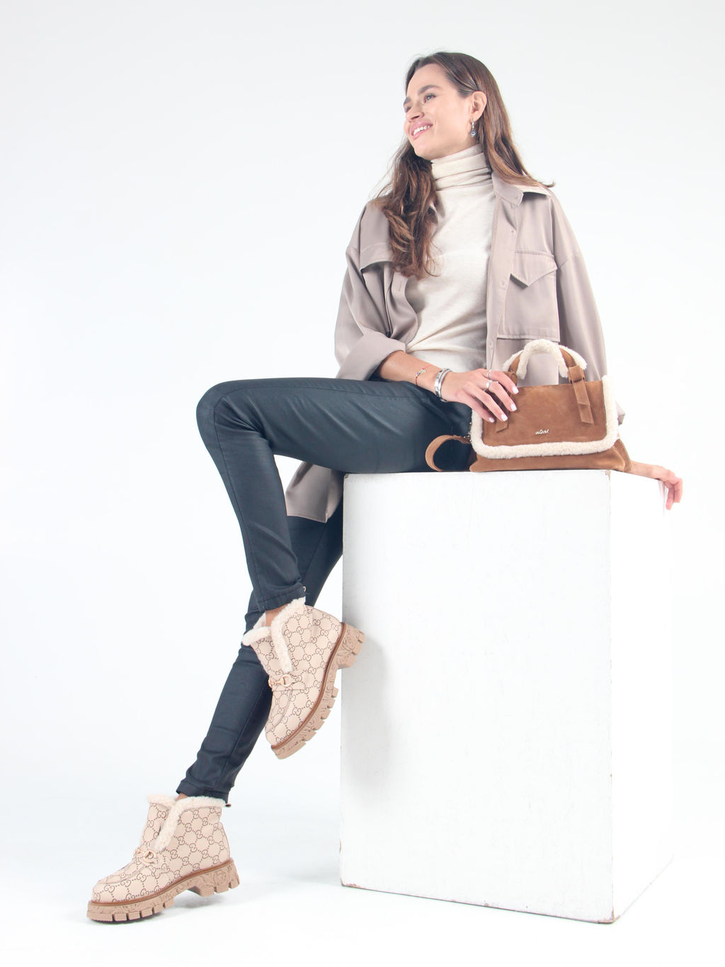 Ботинки EDART 307. PODYUM141 br. бежевый гучи коричневый/шерсть - Ed'art фото 14