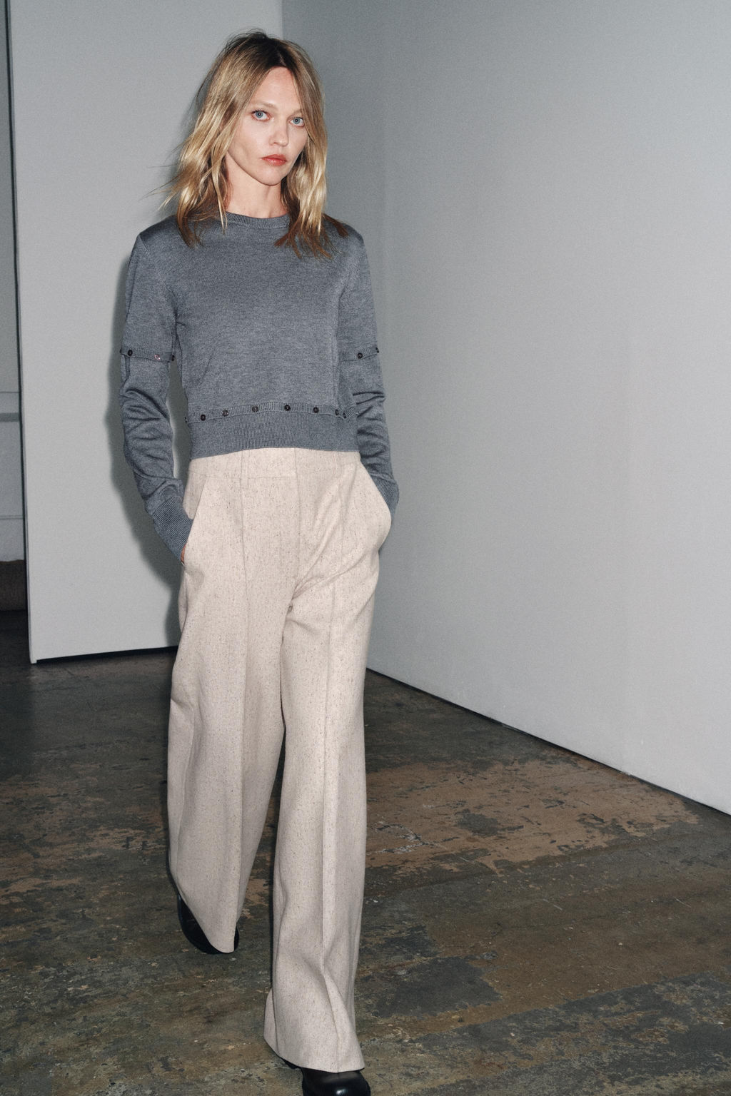 STRUCTURED WIDE LEG TROUSERS ZW COLLECTION