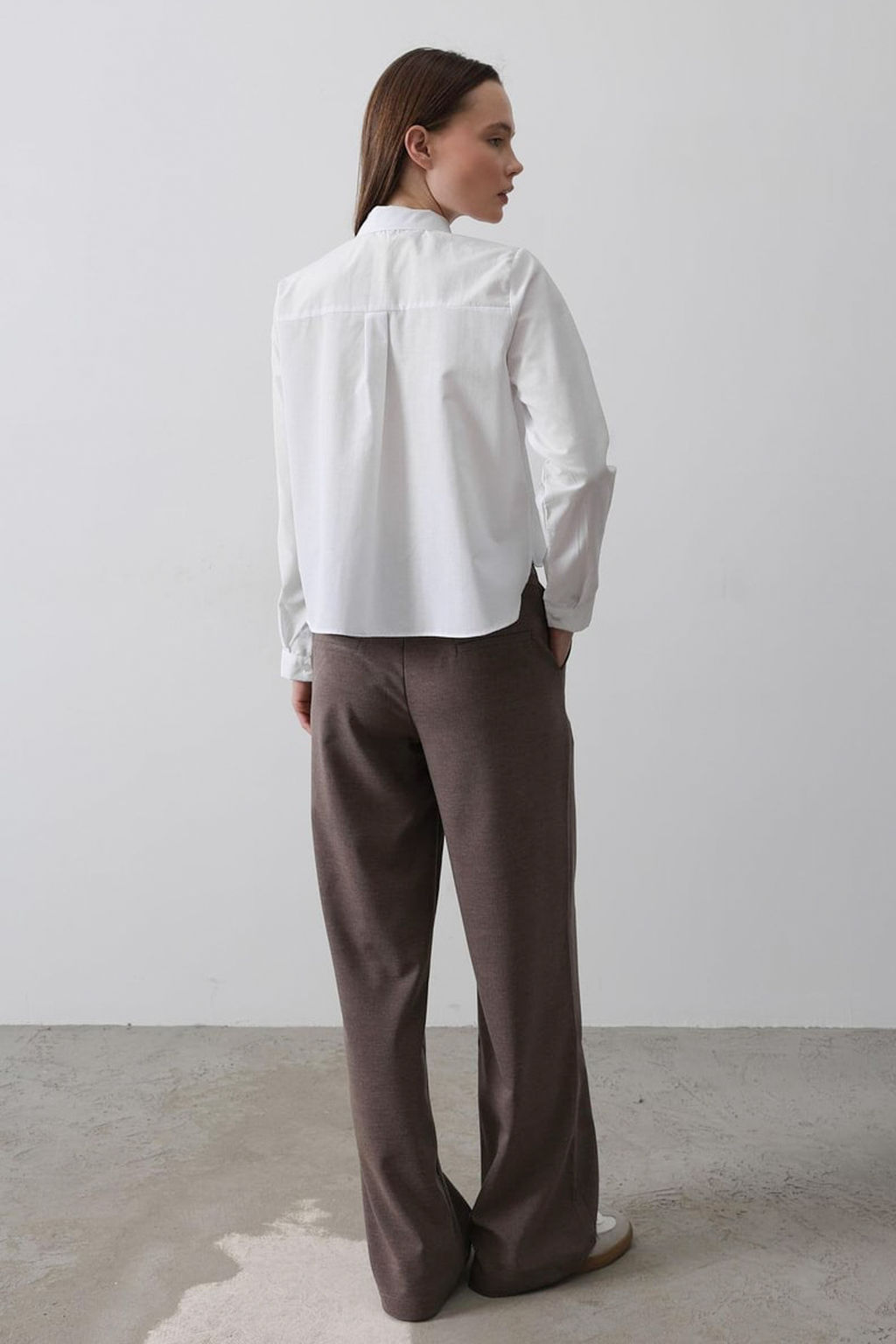 Kahverengi Kemerli Wide Leg/Genis Paca Pantolon TWOAW26PL00107 - Trendyolmilla фото 3