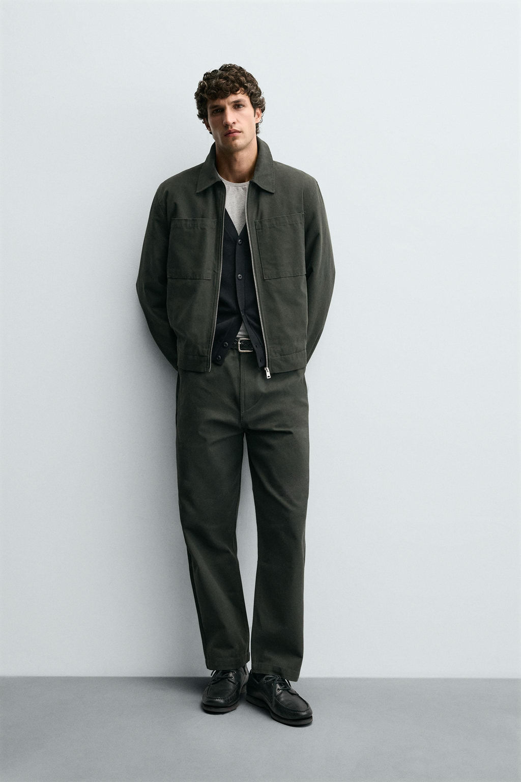 TEXTURED CANVAS TROUSERS