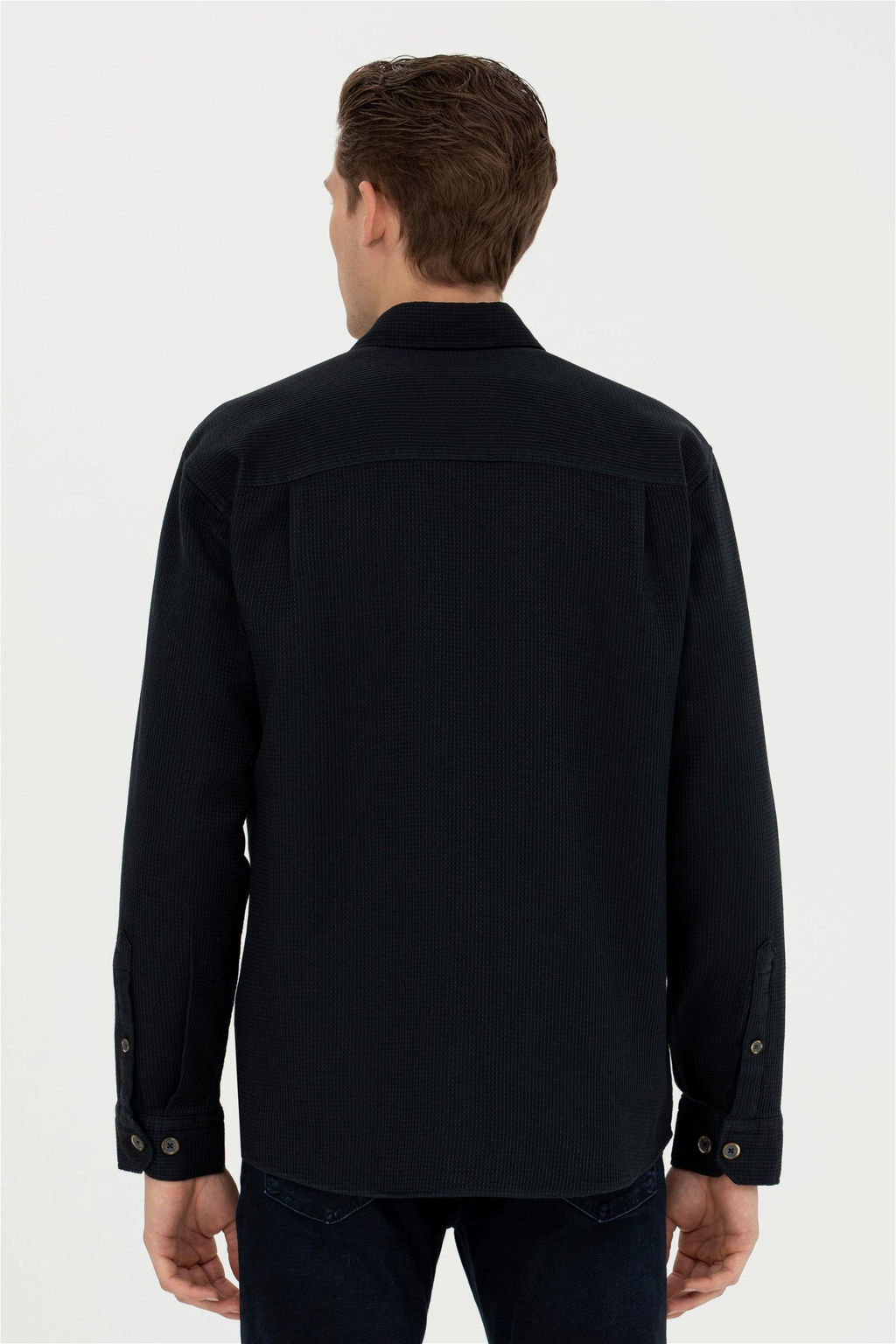 Мужская рубашка антрацитового цвета с длинным рукавом - U.s. polo assn фото 5