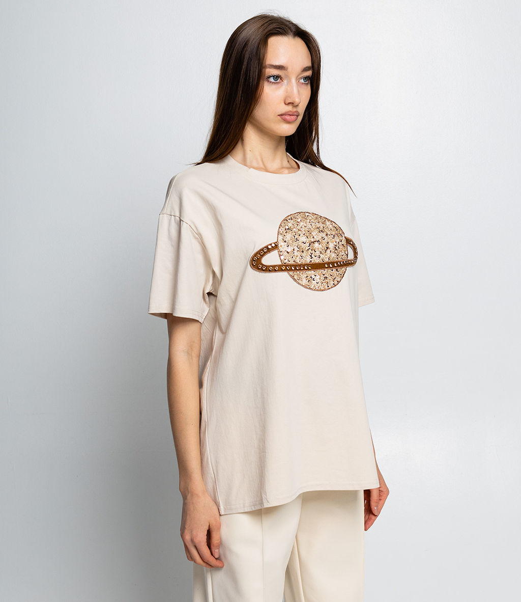 Футболка #КТ2-48, светло-бежевый - Dommod фото 2