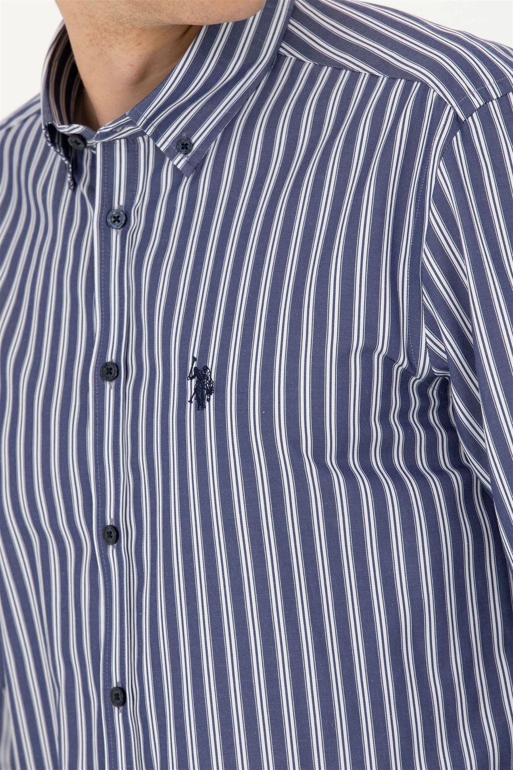 Мужская темно-синяя рубашка с длинным рукавом - U.s. polo assn фото 7