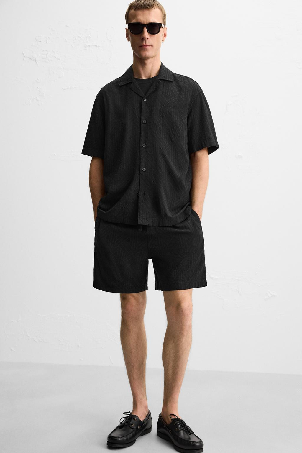 GEOMETRIC JACQUARD BERMUDA SHORTS - Zara фото 16