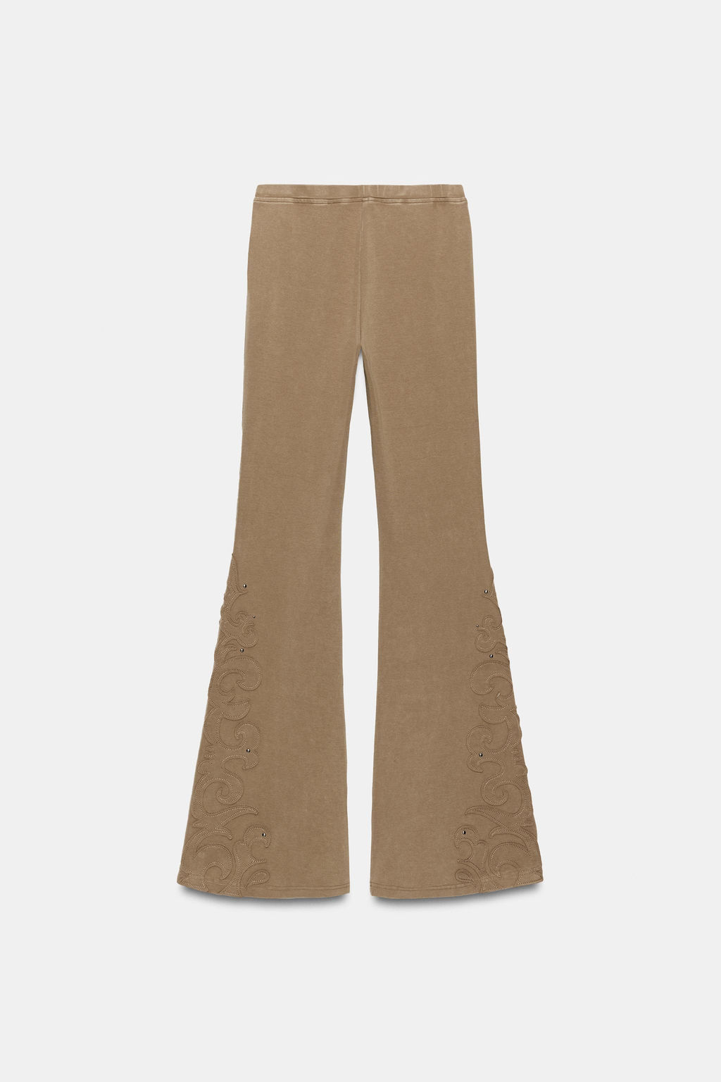 PANTAL?N FLARE EFECTO LAVADO TACHAS / Tostado - Zara фото 6