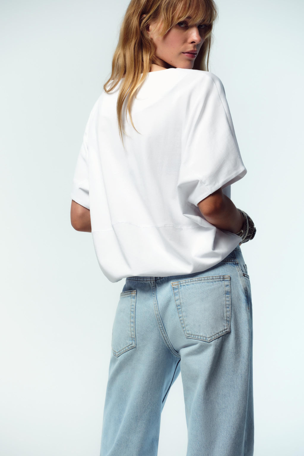 COTTON T-SHIRT WITH TIES - Zara фото 5