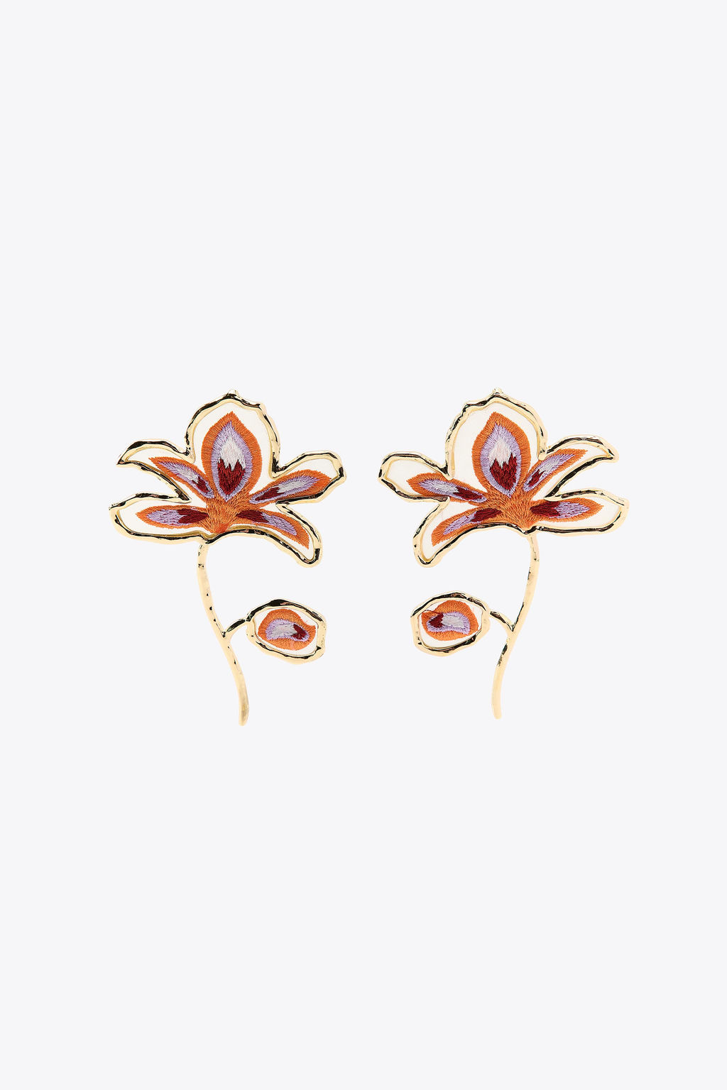 EMBROIDERED FLOWER EARRINGS