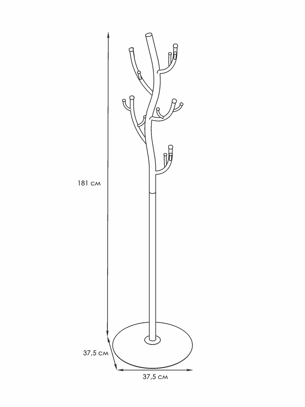 Вешалка напольная "Дерево" (Графит)