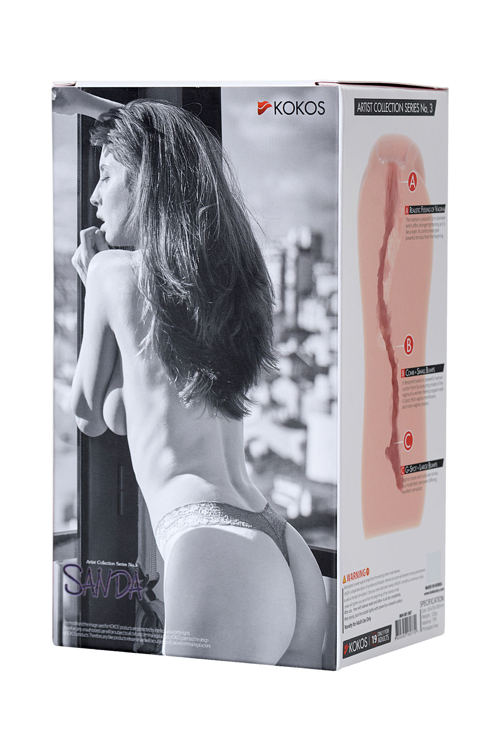 Мастурбатор реалистичный KOKOS Sanda, TPR, телесный, 15.5 см  фото 8