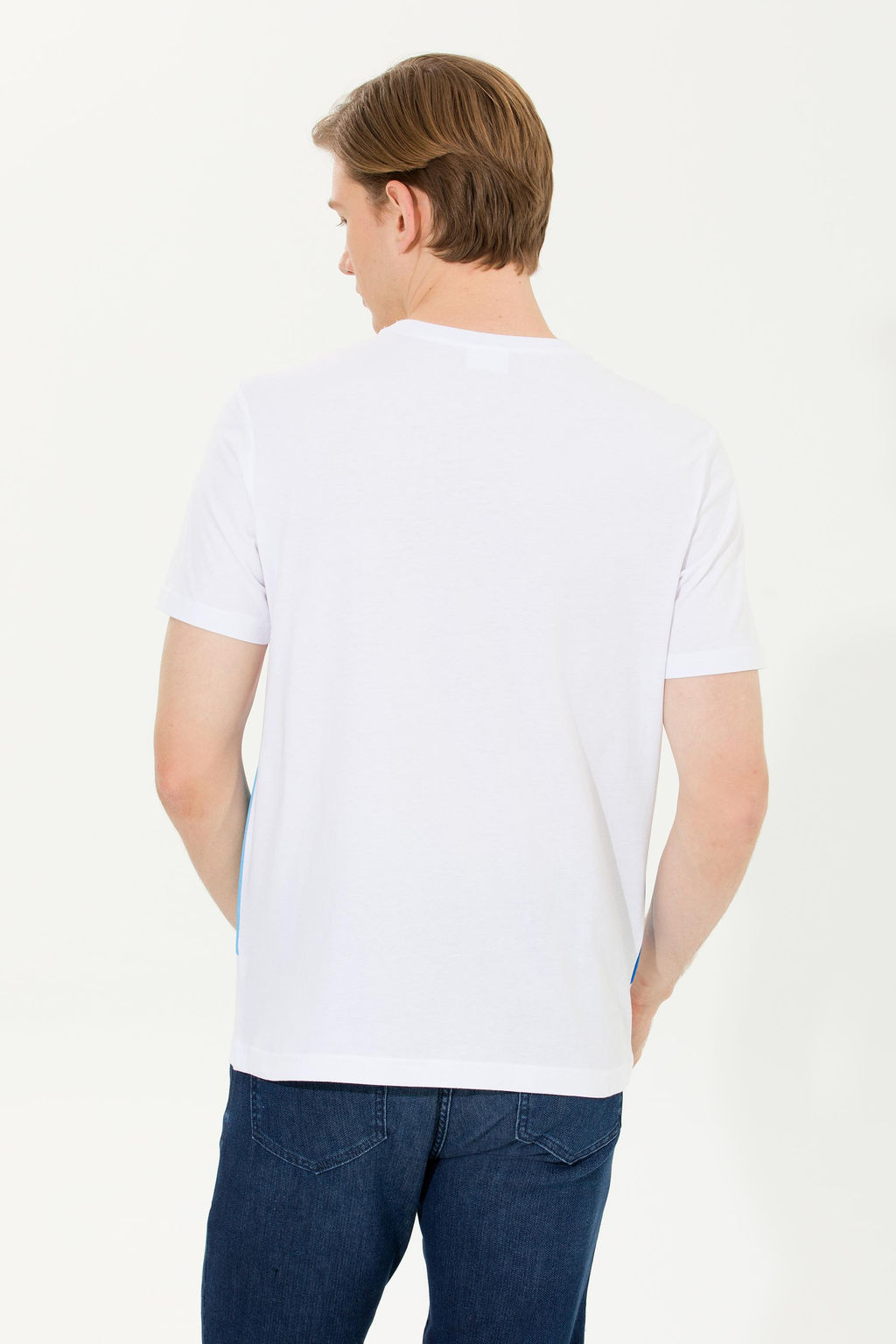 Erkek Beyaz Bisiklet Yaka Ti__rt