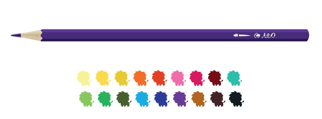 Лео Учись LNSWP-18 Набор акварельных карандашей заточенный 8 х 18 цв