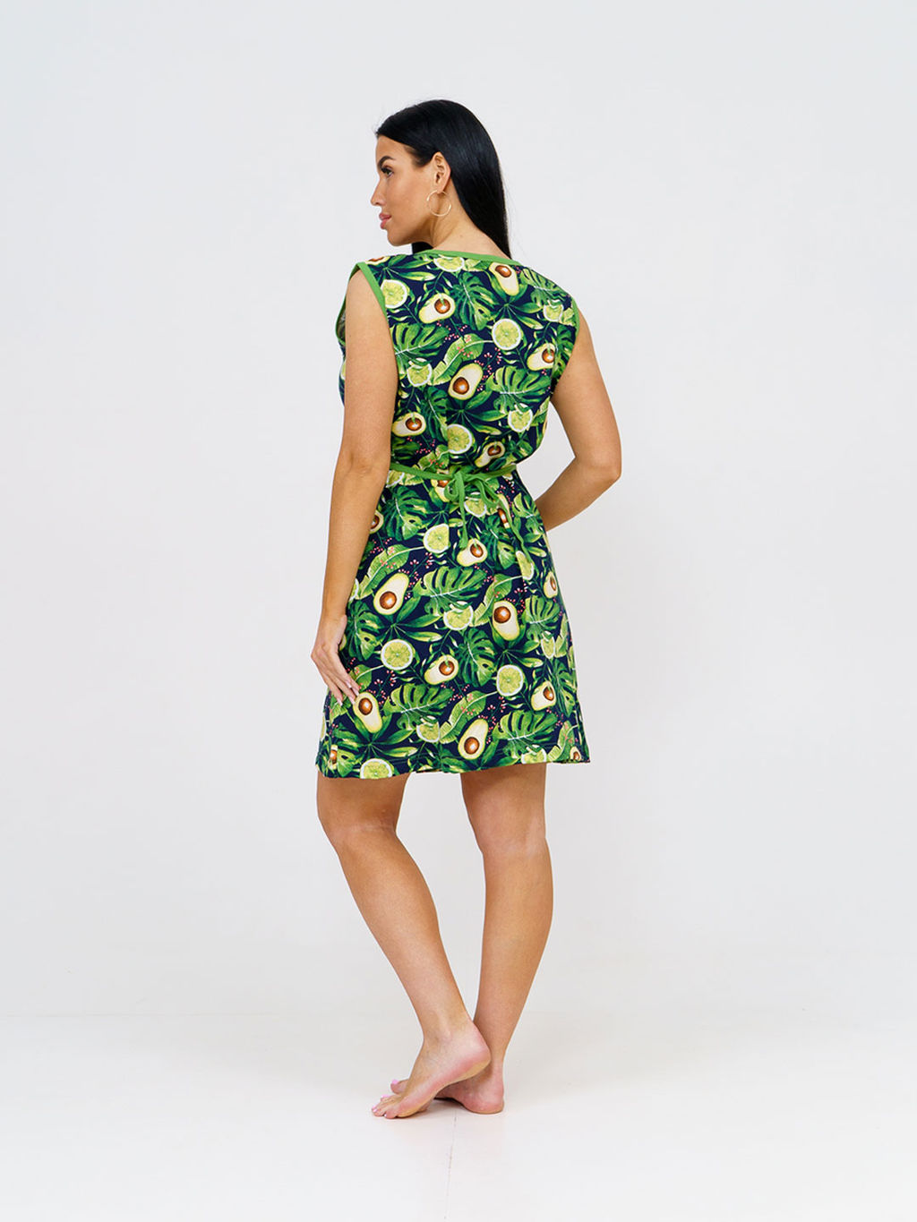 Халат женский , цвет синий зеленый