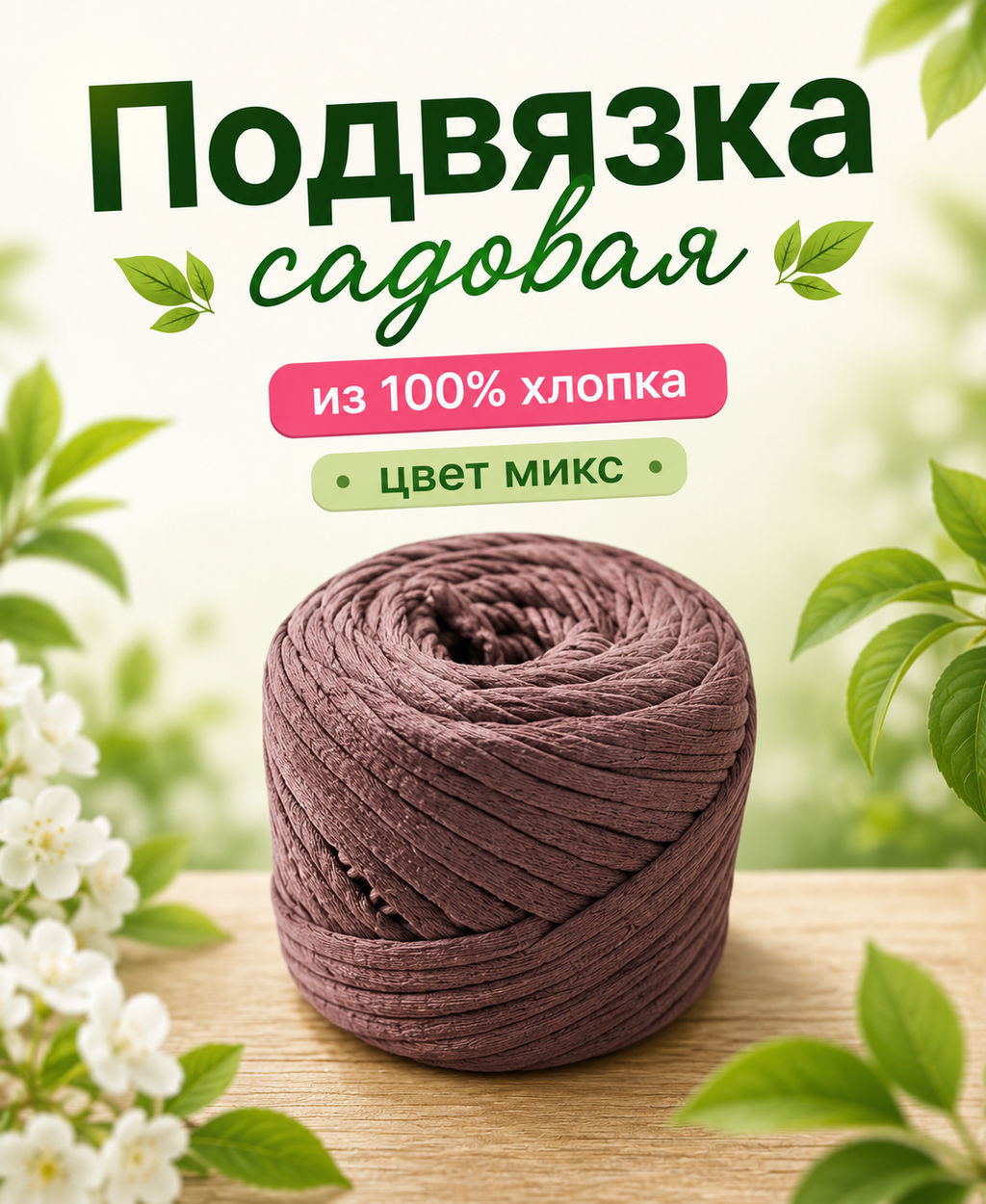 Подвязка садовая 200г 32,5м микс - Лето фото 8