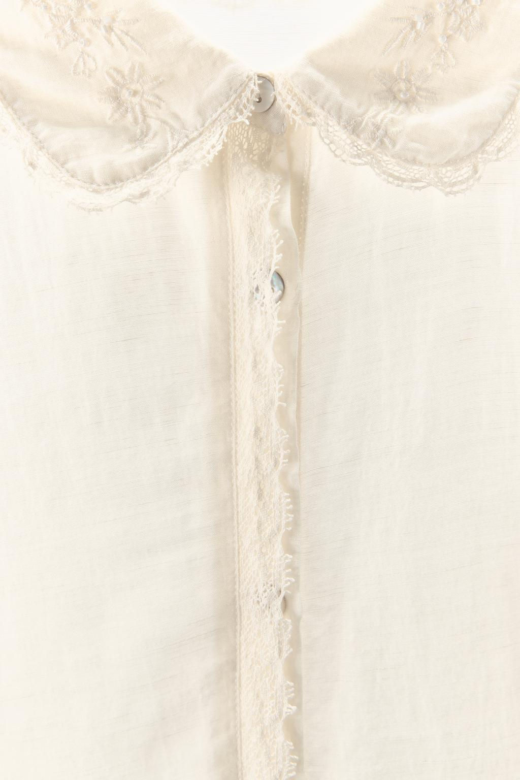 SHIRT WITH LACE TRIM, BEADING AND EMBROIDERY - Zara фото 12