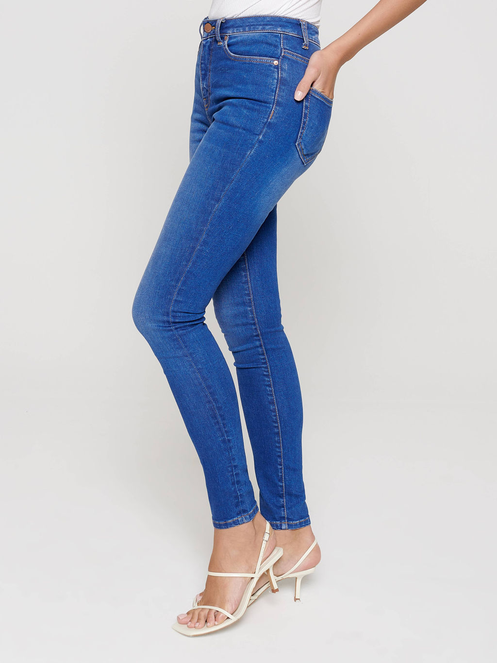 CONTE Моделирующие джинсы skinny с высокой посадкой CON-217 Lycra® washed royal blue