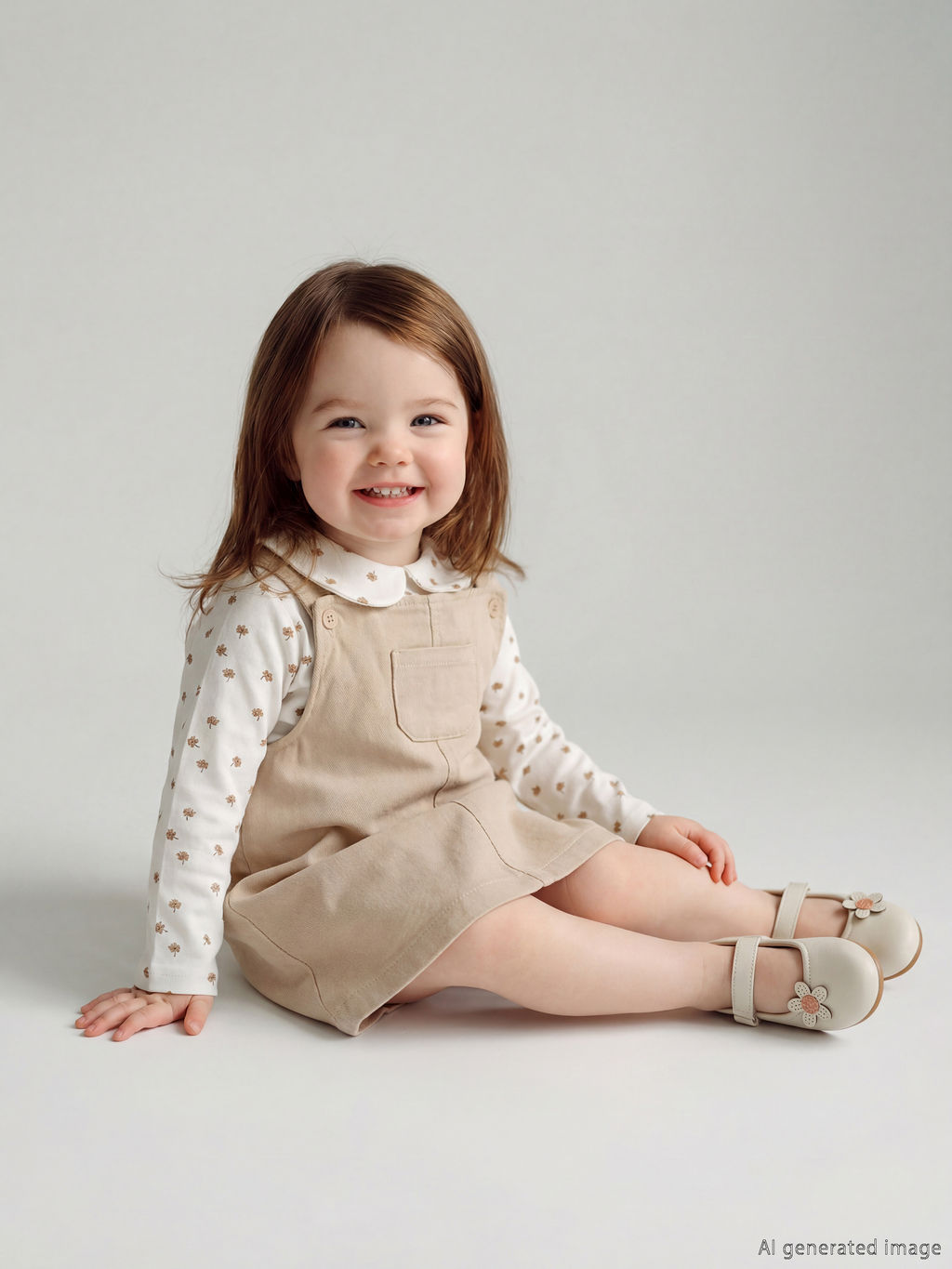 Bebe Yaka Desenli K?z Bebek Gabardin Elbise