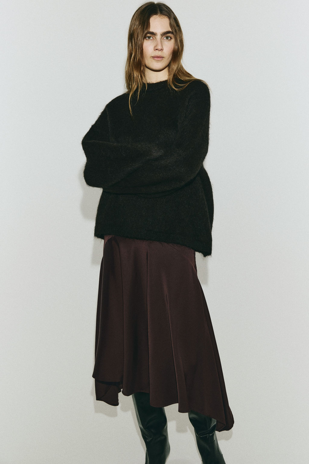 Falda en sarga satinada - H&m фото 3