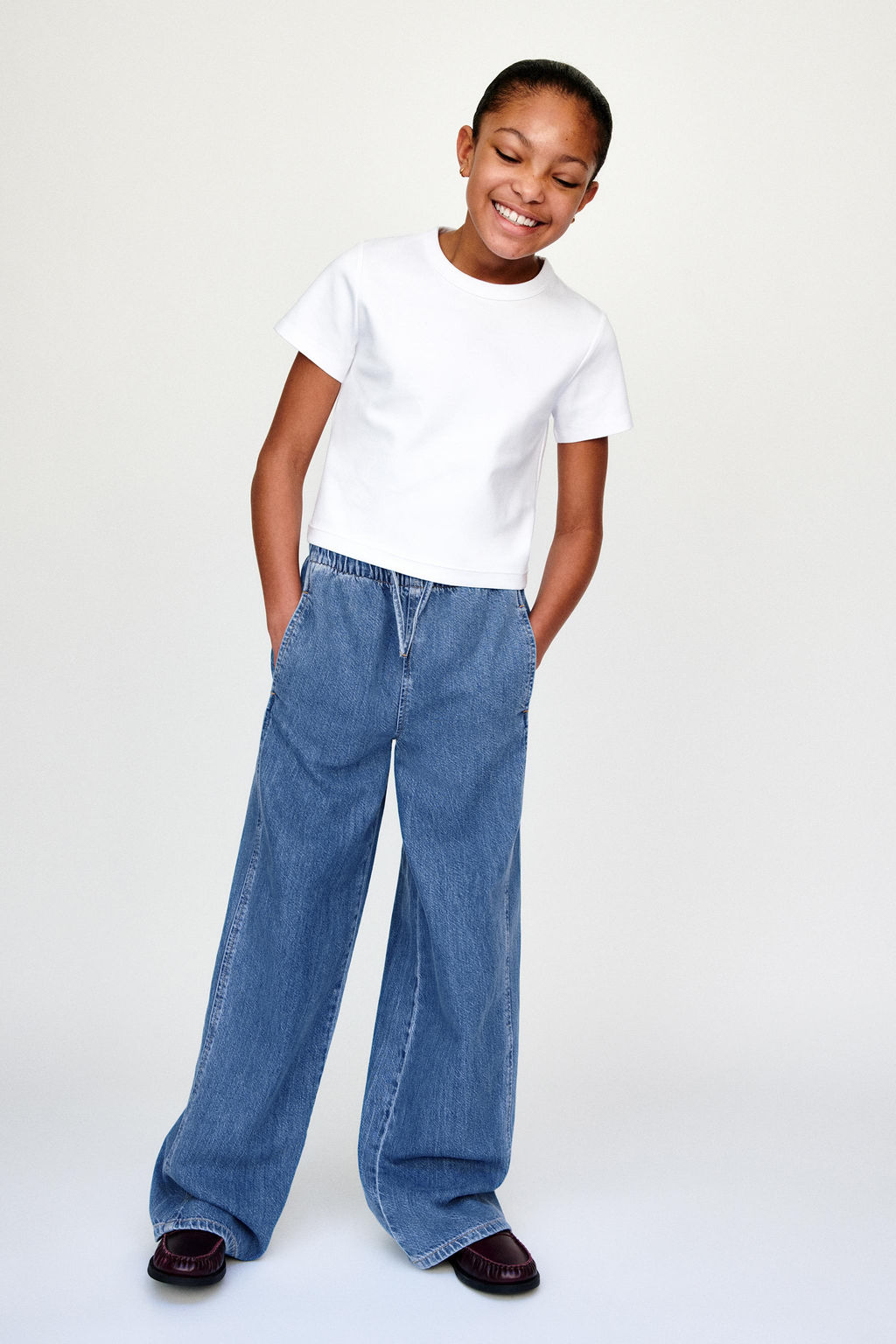 WIDE-LEG JEANS WITH DRAWSTRINGS - Zara фото 6