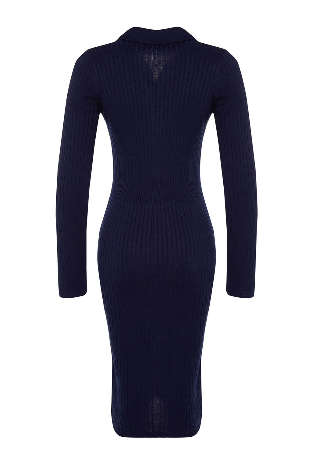 TRENDYOLMILLA Siyah Midi Triko Polo Yaka Elbise TWOAW22EL1376  фото 34