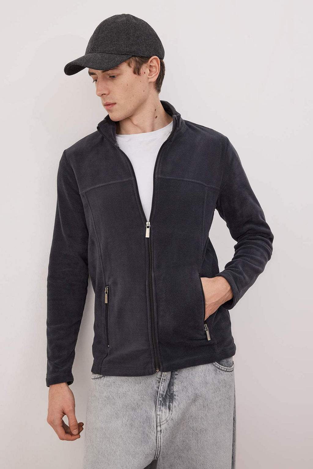 Antrasit Regular/Normal Kesim Fermuarl? Polar Sweatshirt TMNAW26SW00063