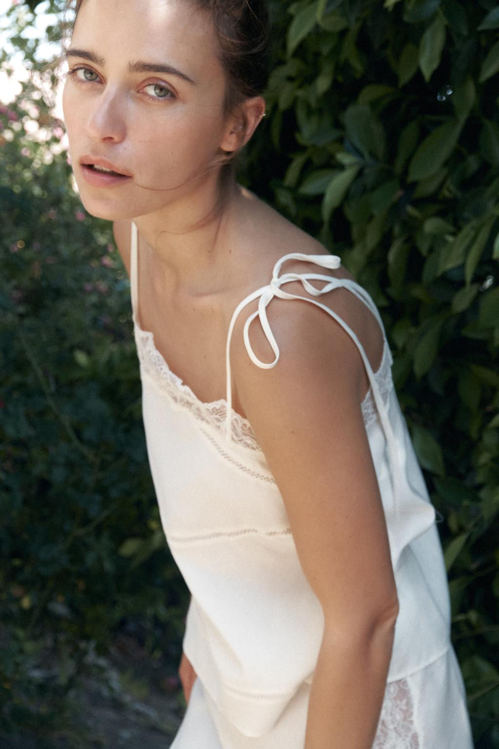 LACE LADDER STITCH TOP - Zara фото 4