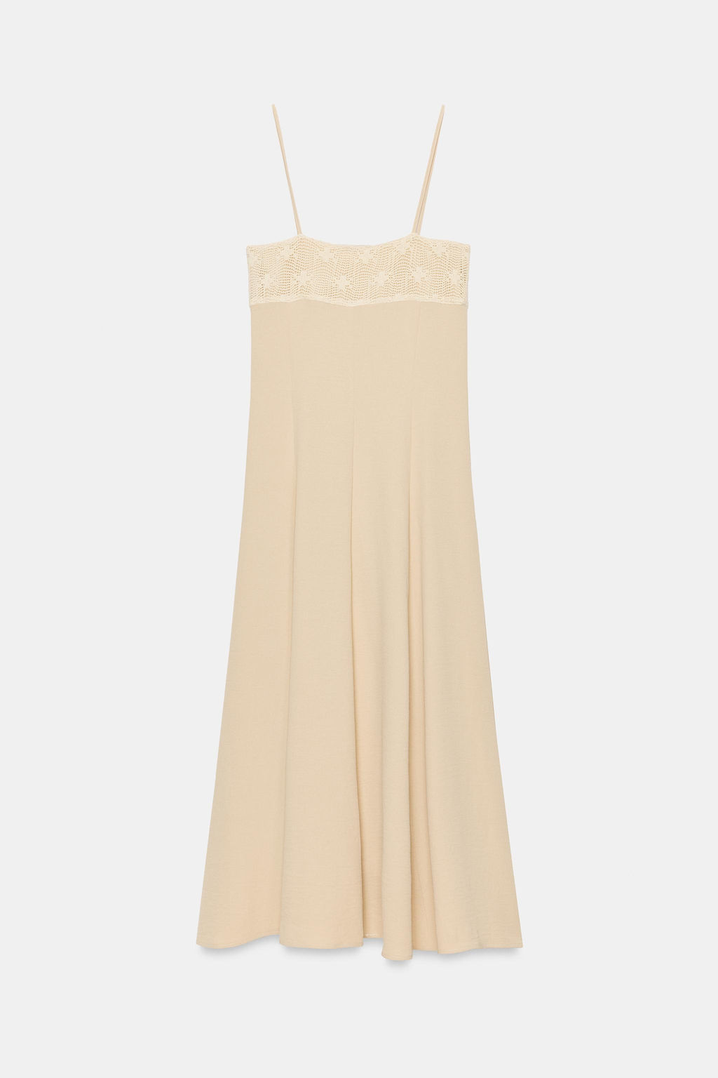 VESTIDO MIDI TIRANTES COMBINADO / Crudo - Zara фото 9