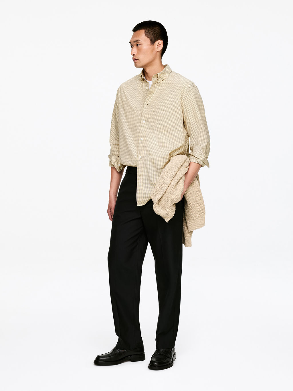 Camisa relajada de tejido microtexturizado - H&m фото 7