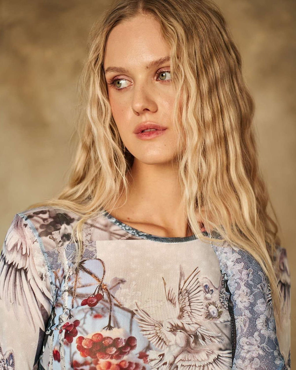 Лонгслив из сетки с принтом 457.4.15